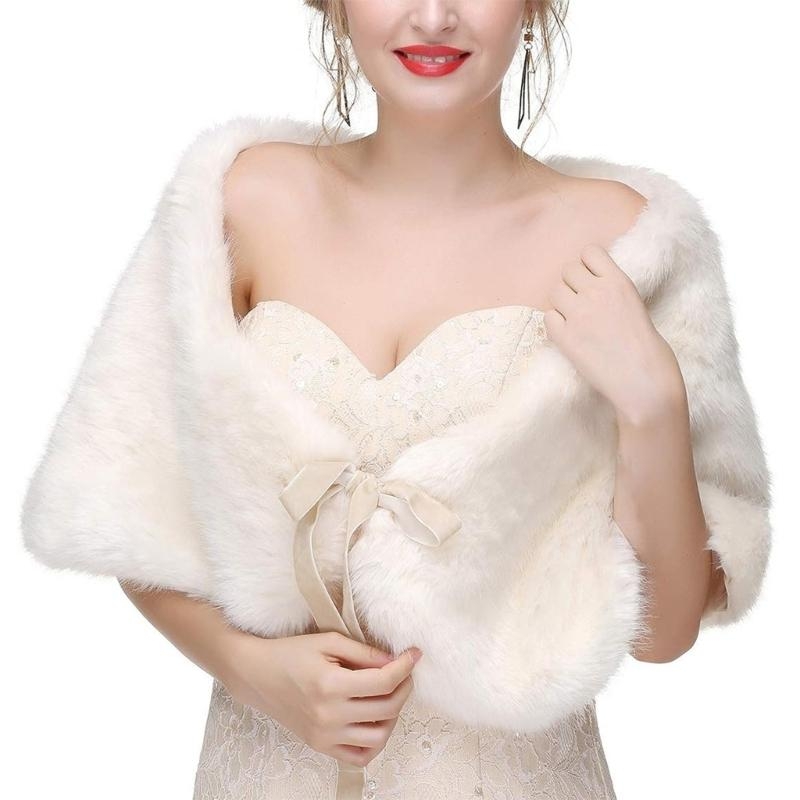 Stole Wedding Shawl - Étoles sophistiquées en fausse fourrure 652F,