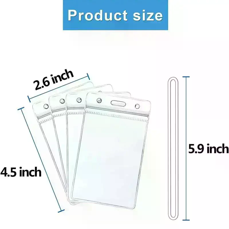 Lanyard Badge Holder - Porte-badges d'identification en plastique transparent, 10