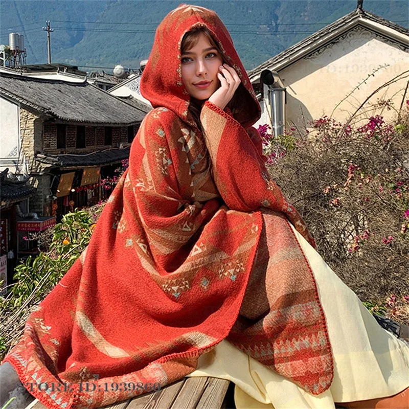 Woven Scarf Blanket - Nouvelle Cape Chaudes et Imprimées pour