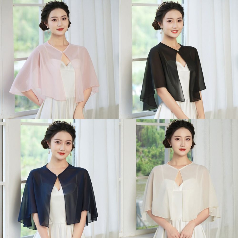 Stole Wedding Shawl - Capelet vintage en mousseline transparente, design