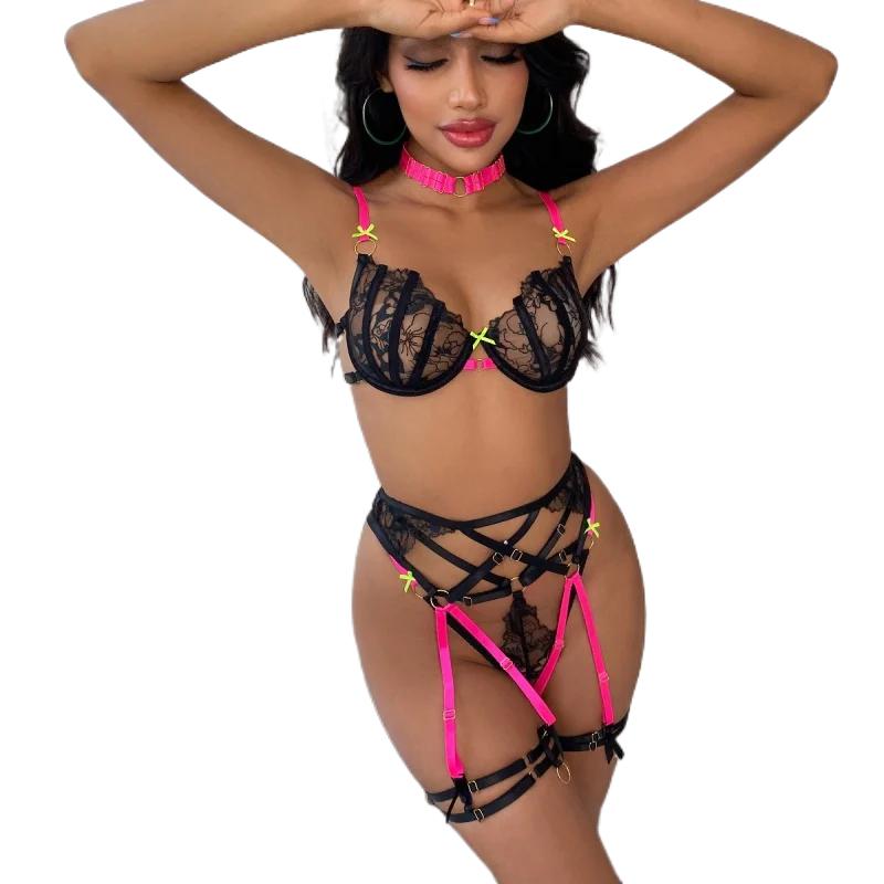 Ensemble de bikini en dentelle - Silk Tie Striped avis et prix