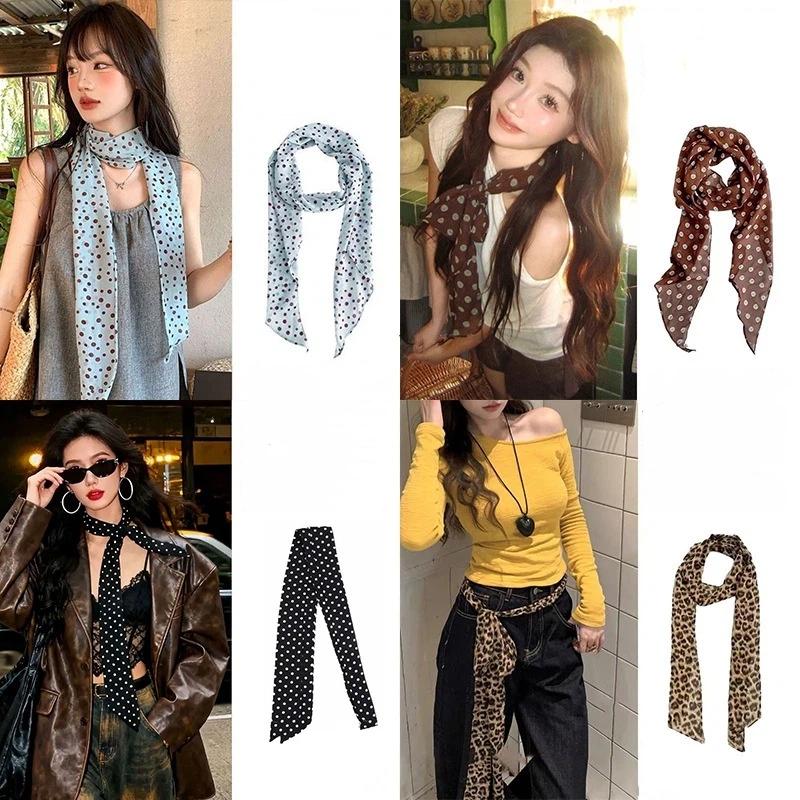 Écharpe en soie à pois et impr - Ascot Neck Scarf avis et prix