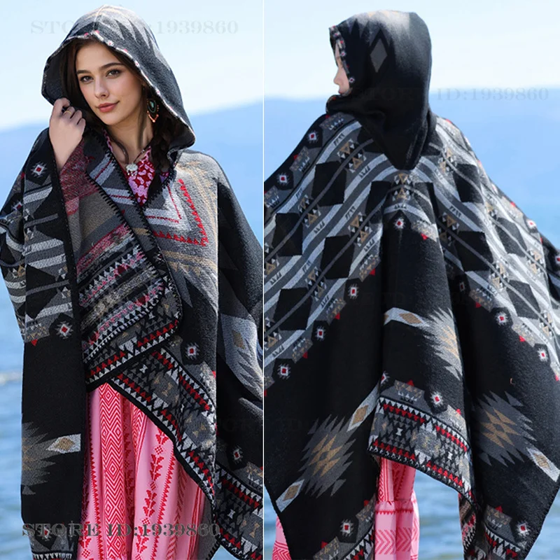 Nouvelle Cape Chaudes et Impri - Woven Scarf Blanket avis et prix