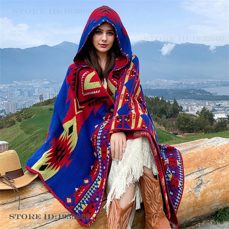 Nouvelle Cape Chaudes et Impri - Woven Scarf Blanket avis et prix