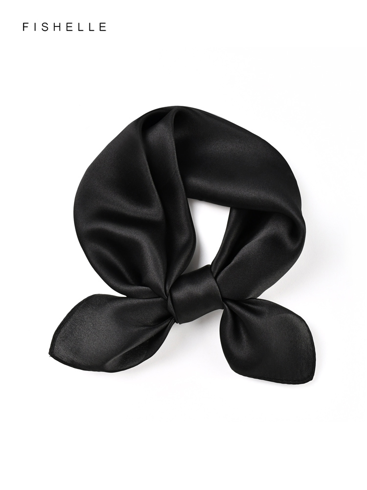 Couleur unie noir pure soie éc - Scarf Silk Square avis et prix