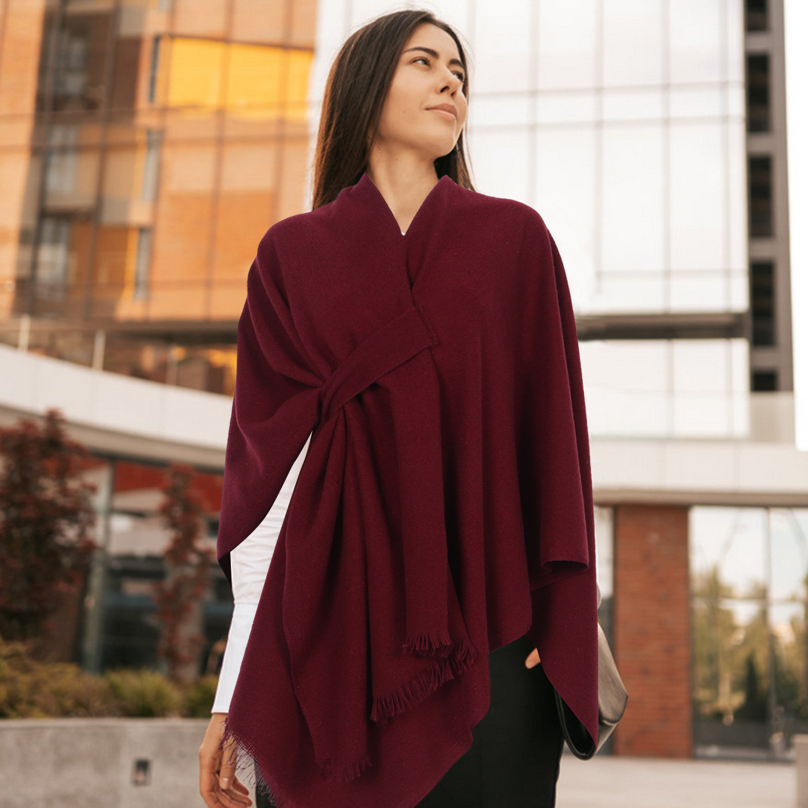 Écharpe-châle épaisse unie à p - Stole Wedding Shawl avis et prix